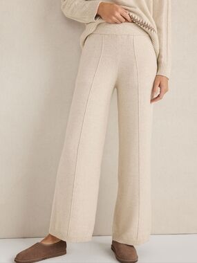 Haven Well Within Organic Cotton Pintuck Wide Leg Pants Chantrelle XL